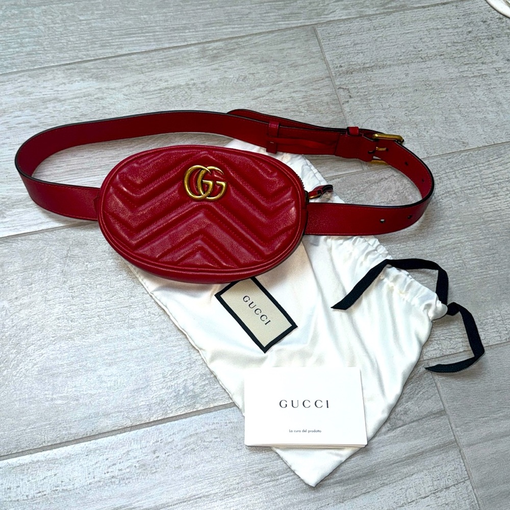 Gucci Marmont Red Belt bag
